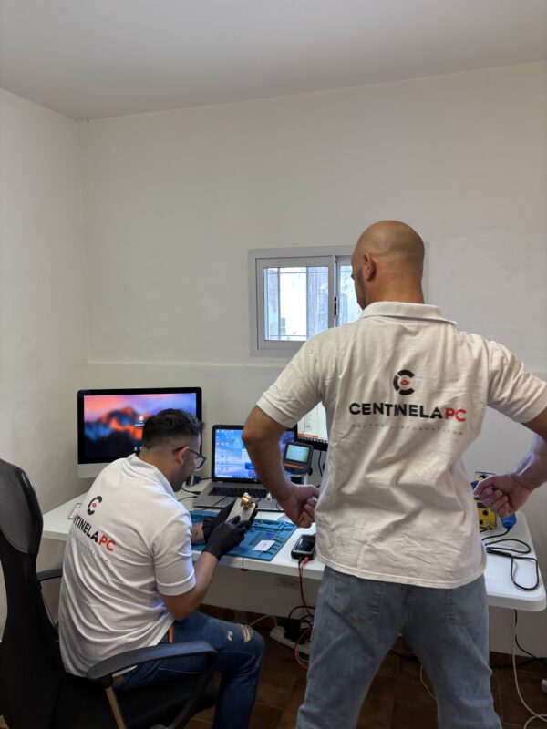 Técnicos trabajando en reparaciones