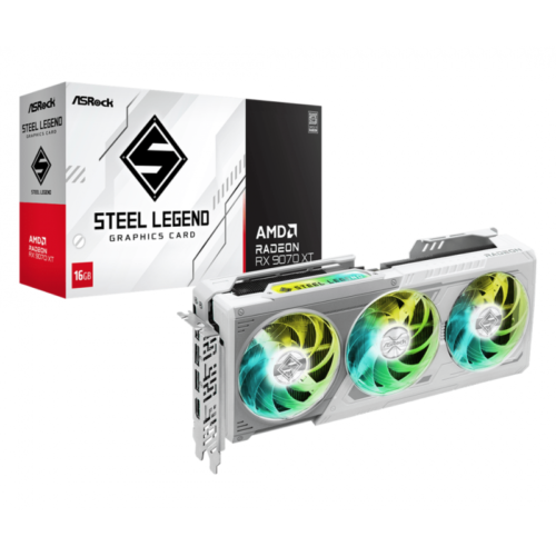 PLACA DE VIDEO ASROCK RX9070XT 16GB STEEL LEGEND DARK