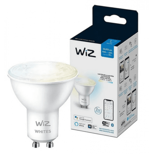 LAMPARA WIZ Wi-FI BLE TW/4.7W GU10 GLASS 220V 6/1PF