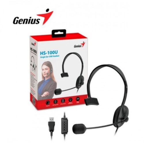 AURICULAR + MIC HEADSET GENIUS HS-100U USB BLACK