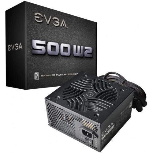 FUENTE GAMER EVGA 500W W2 80 PLUS