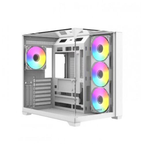 GABINETE GAMER RAIDMAX INFINITA i620 WHITE ATX FISHTANK ARGB