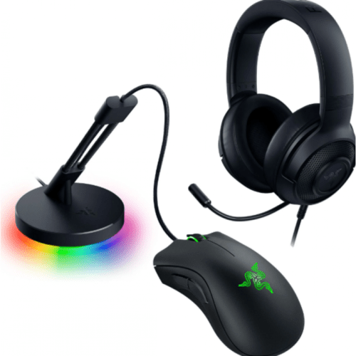 RAZER COMBO GAME ON BUNDLE MOUSE + AURICULAR + BUNGEE