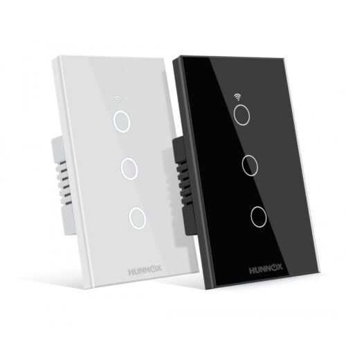 TECLA HUNNOX SMART TACTIL 3 CANALES NEGRO