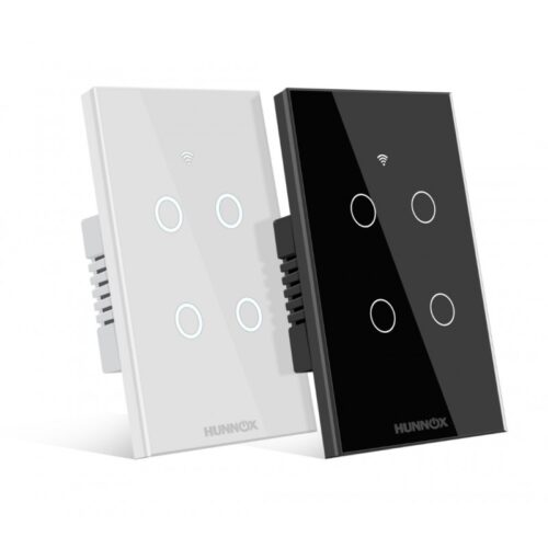 TECLA HUNNOX SMART TACTIL 4 CANALES NEGRO