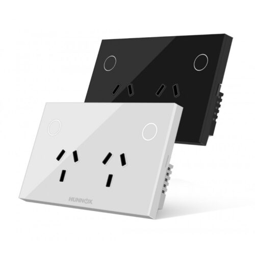 TOMACORRIENTE DOBLE HUNNOX SMART TACTIL NEGRO